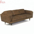 Foshan Classic Furniture Black Leather Seater Couch Sofa